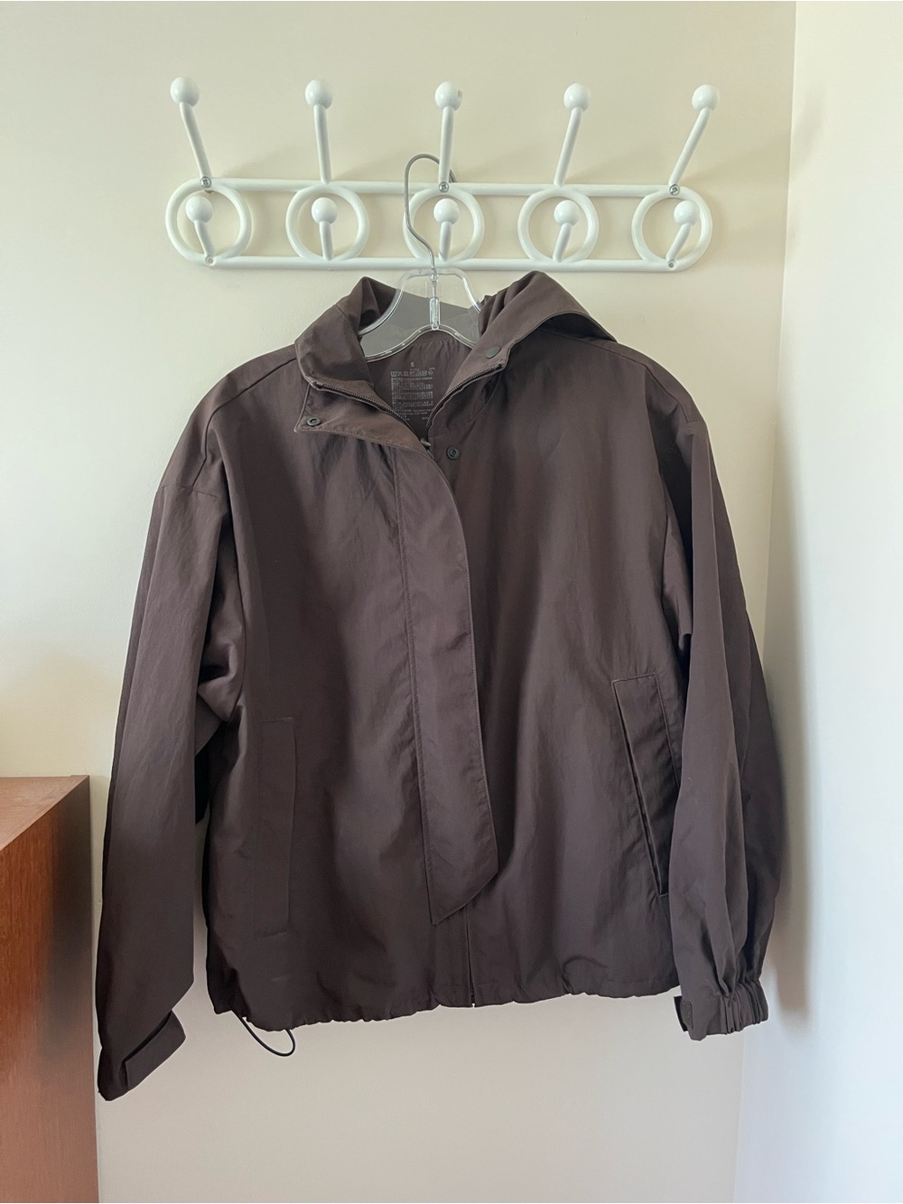 MUJI Women’s Hooded Brown Lightweight Jacket Windbreaker